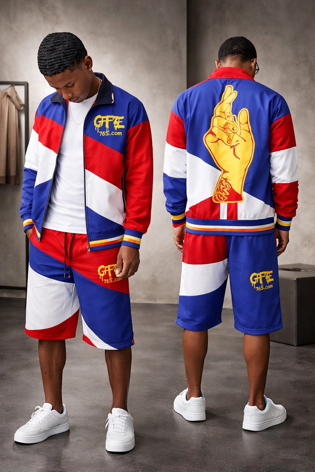 UK – REP YOUR FLAG CONVERTIBLE TRACKSUIT / SHORTS SET (MEN’S) 🇬🇧