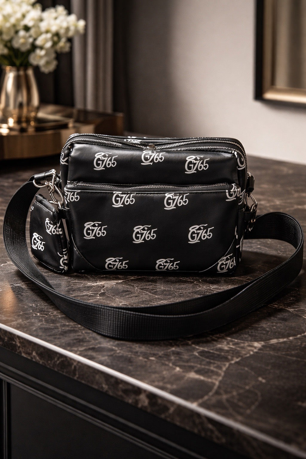 GFE765 Signature Monogram Man Bag – Black Edition