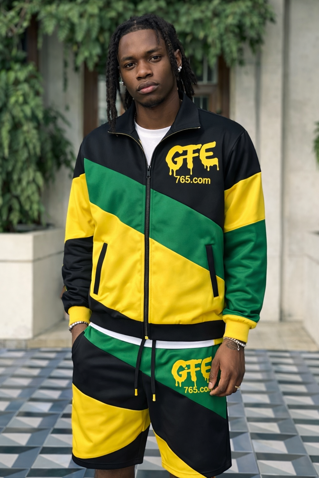 JAMAICA – REP YOUR FLAG CONVERTIBLE TRACKSUIT / SHORTS SET (MEN’S) 🇯🇲