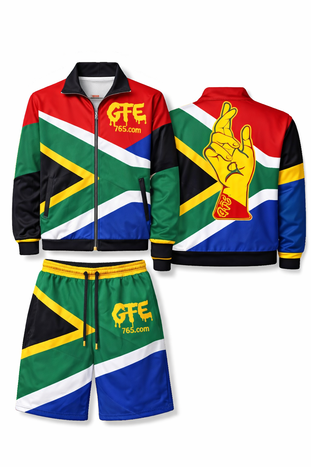 SOUTH AFRICA – REP YOUR FLAG CONVERTIBLE TRACKSUIT / SHORTS SET (MEN’S) 🇿🇦