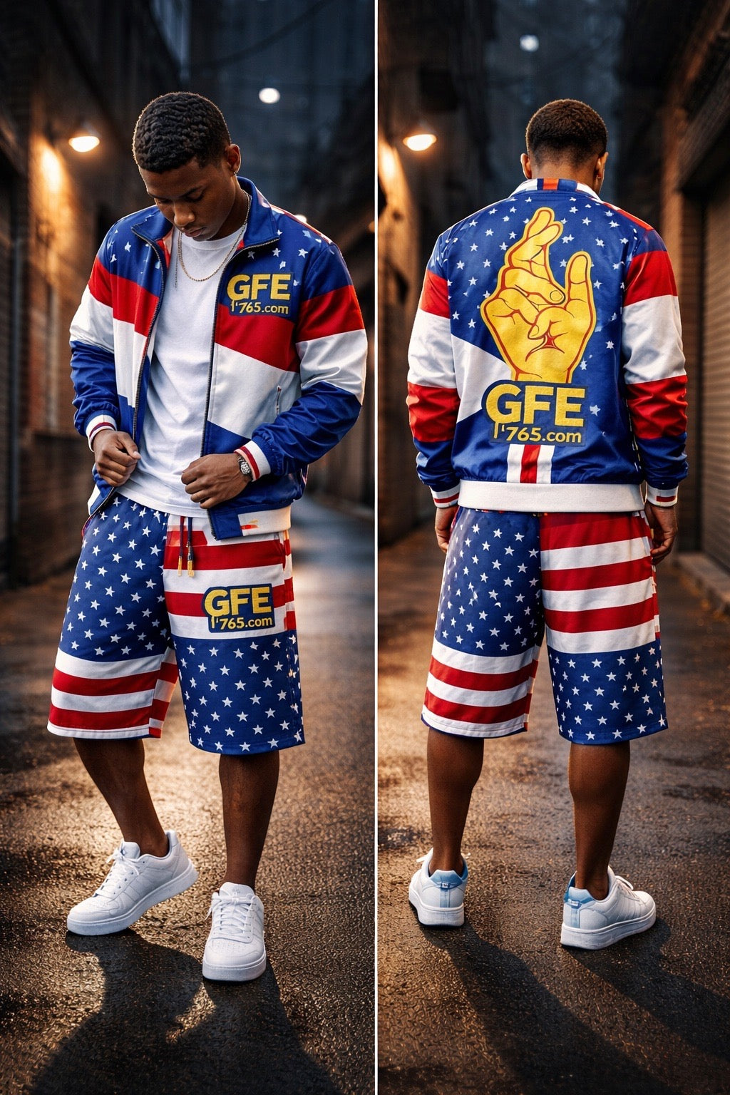 USA – REP YOUR FLAG CONVERTIBLE TRACKSUIT / SHORTS SET (MEN’S) 🇺🇸