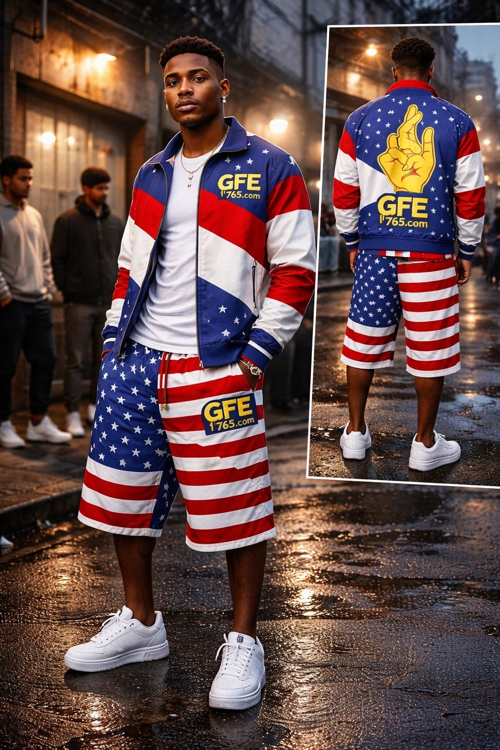 USA – REP YOUR FLAG CONVERTIBLE TRACKSUIT / SHORTS SET (MEN’S) 🇺🇸
