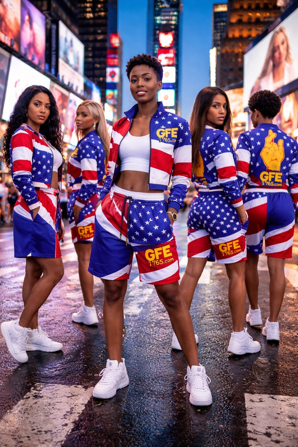 USA – REP YOUR FLAG CONVERTIBLE TRACKSUIT / SHORTS SET (WOMEN’S) 🇺🇸